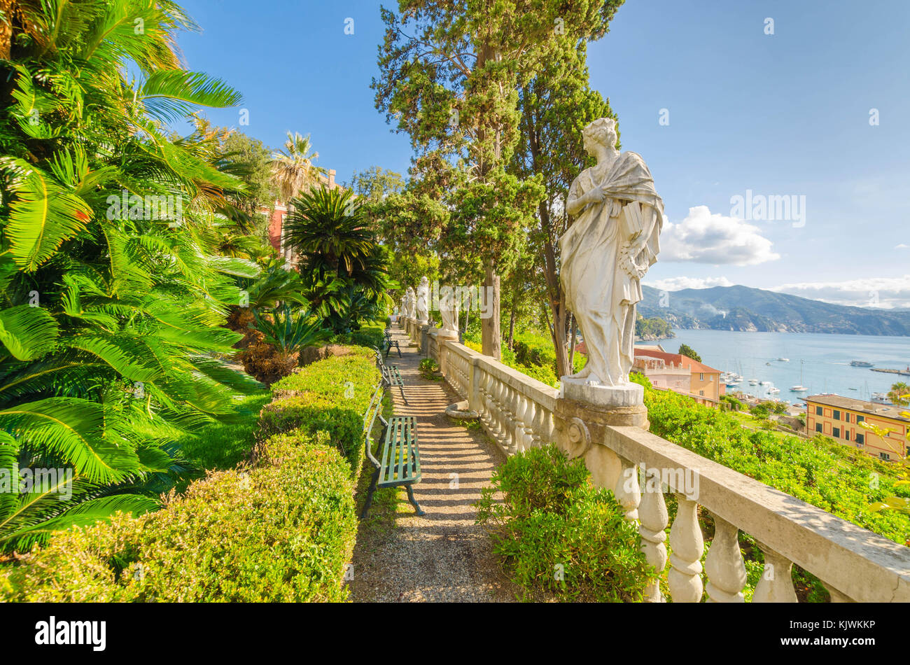 Le cadre magnifique de Villa Durazzo, donnant sur la mer Ligure Italie c Santa Banque D'Images