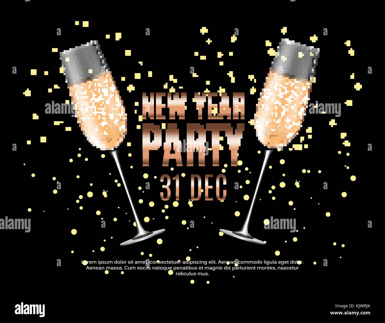 Happy new year party 31 décembre poster vector illustration Illustration de Vecteur