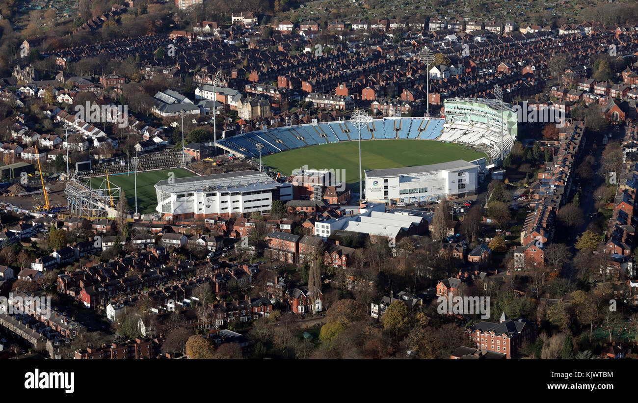 Vue aérienne du stade Headingley cricket, rugby league &, Leeds, Royaume-Uni Banque D'Images