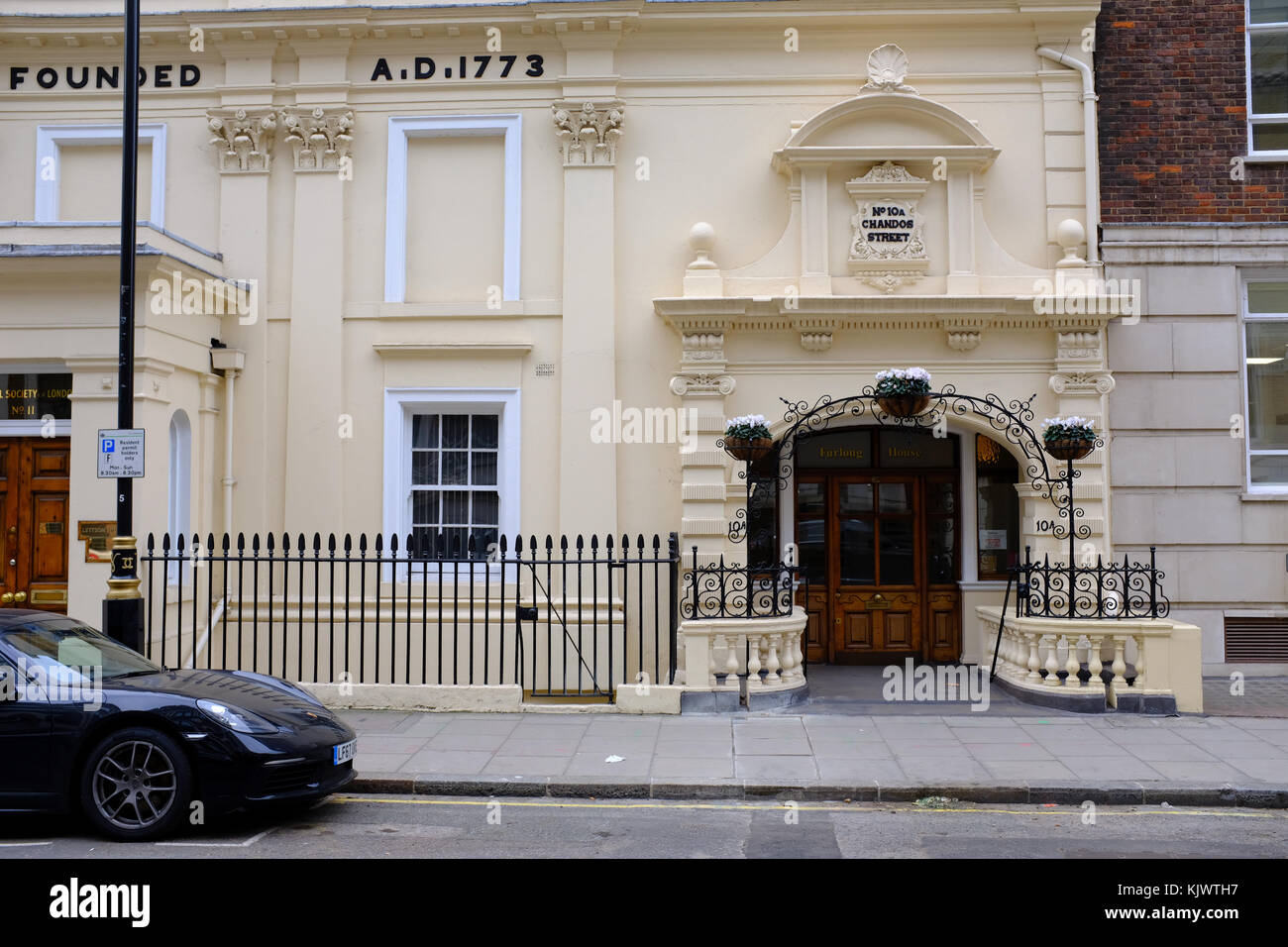Maison lettsom, chandos Street, Londres. siège de la société médicale de Londres, l'une des plus anciennes sociétés médicales au Royaume-Uni Banque D'Images