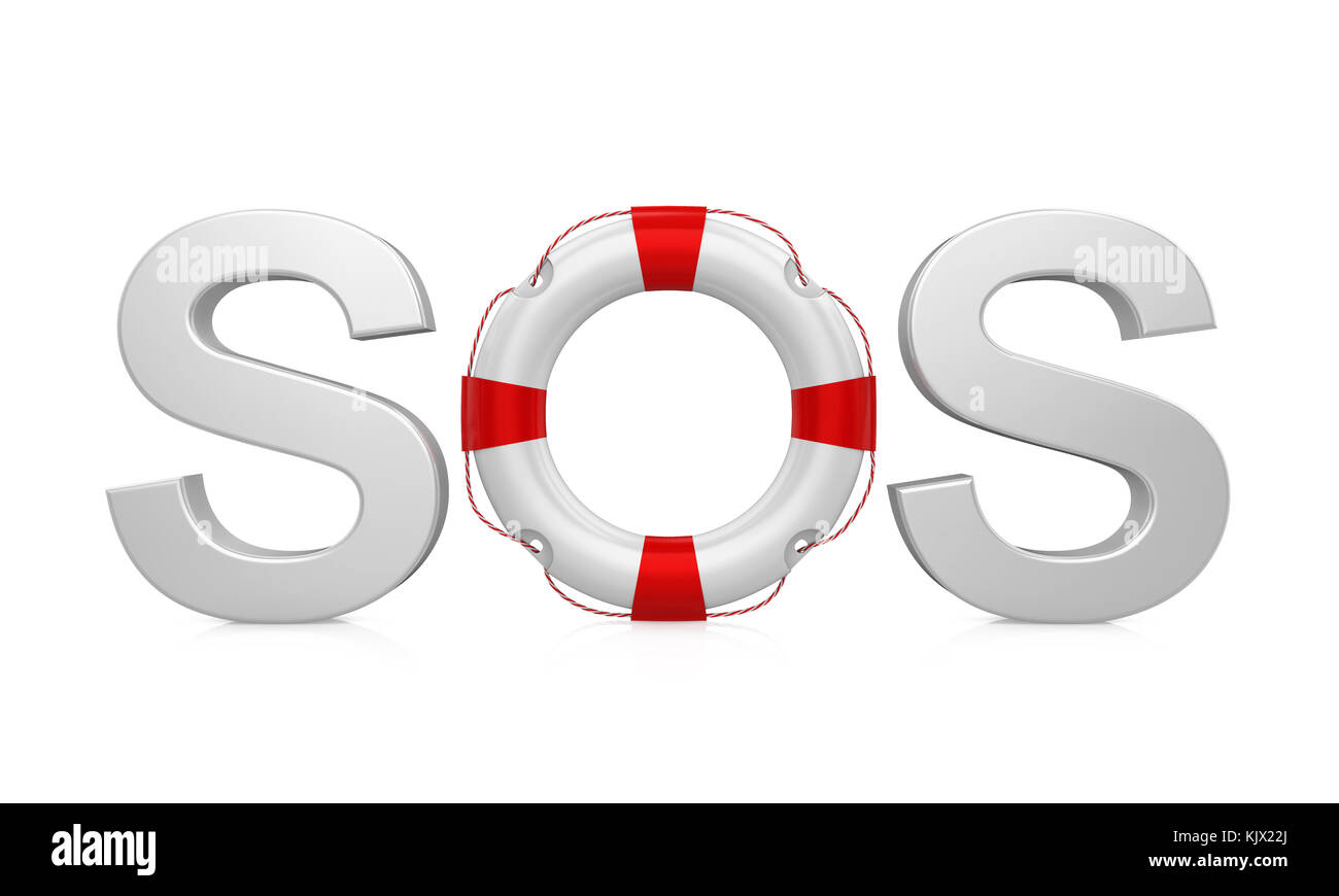 Sos bouée isolé sign Banque D'Images