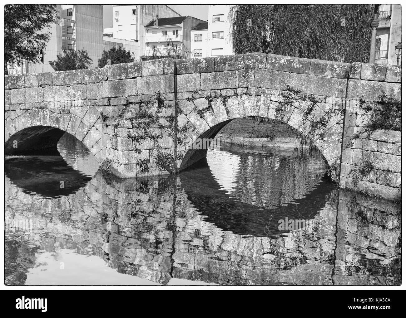 Pont romain, Vigo, Galice, Espagne Banque D'Images