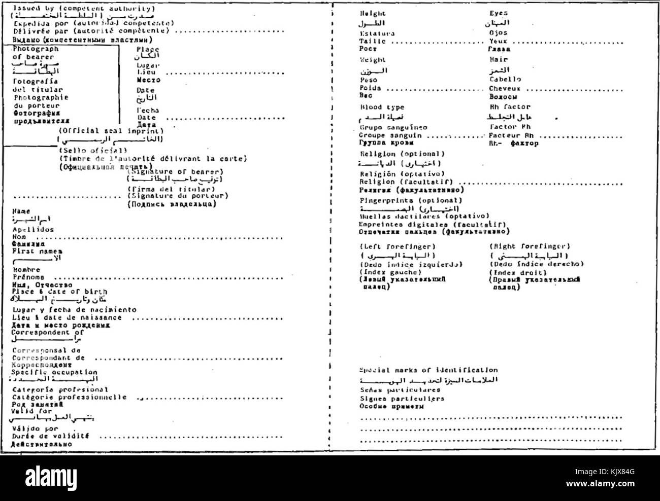 Carte d'identité pour les journalistes sur des missions professionnelles (à l'intérieur de la carte) Banque D'Images