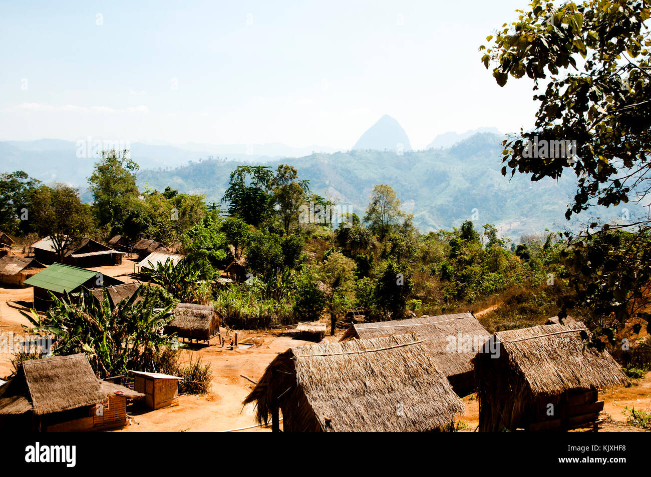 Ban mok chong village - Laos Banque D'Images