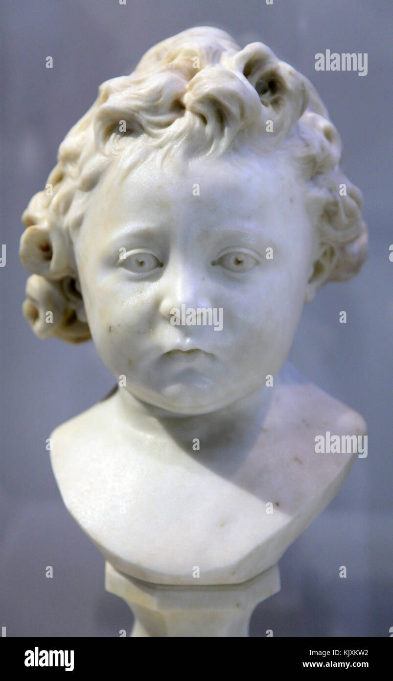 Statue.Tronie,connu sous le nom de l'enfant triste.En 1764.par Claude François Attiret 1728-1804 Banque D'Images