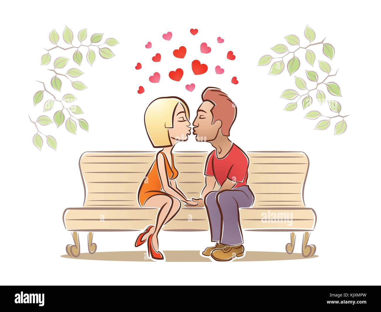 couple de baiser Illustration de Vecteur