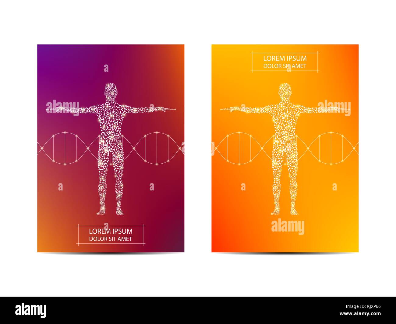Couvrir ou poster design avec corps humain, scientifique et technologique, concept vector illustration Illustration de Vecteur