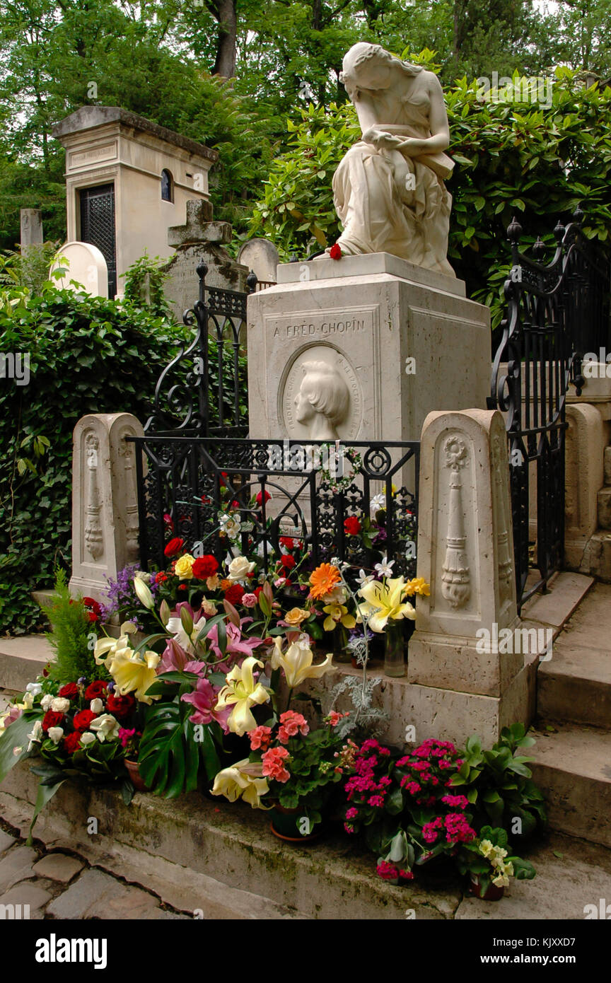 Tombe D Un Compositeur Polonais Frederic Chopin Piano Et Un Cercle Vertueux Enterre Au Cimetiere Du Pere Lachaise Paires France Photo Stock Alamy