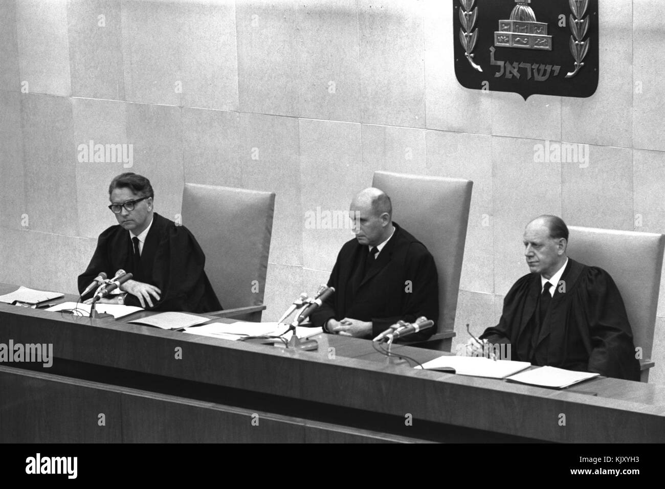 Les juges du procès Eichman Banque D'Images