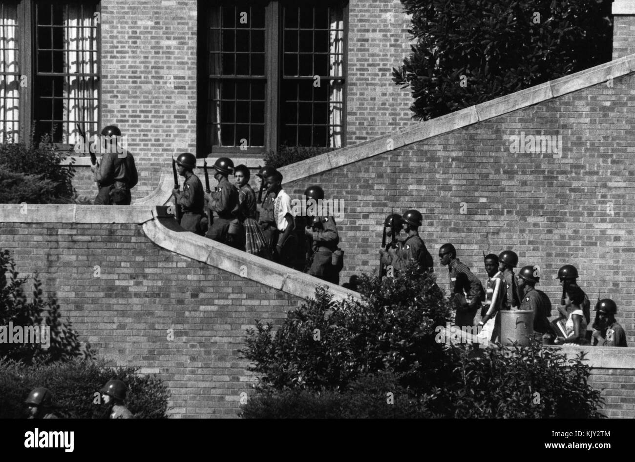 101e Airborne à Little Rock Central High Banque D'Images