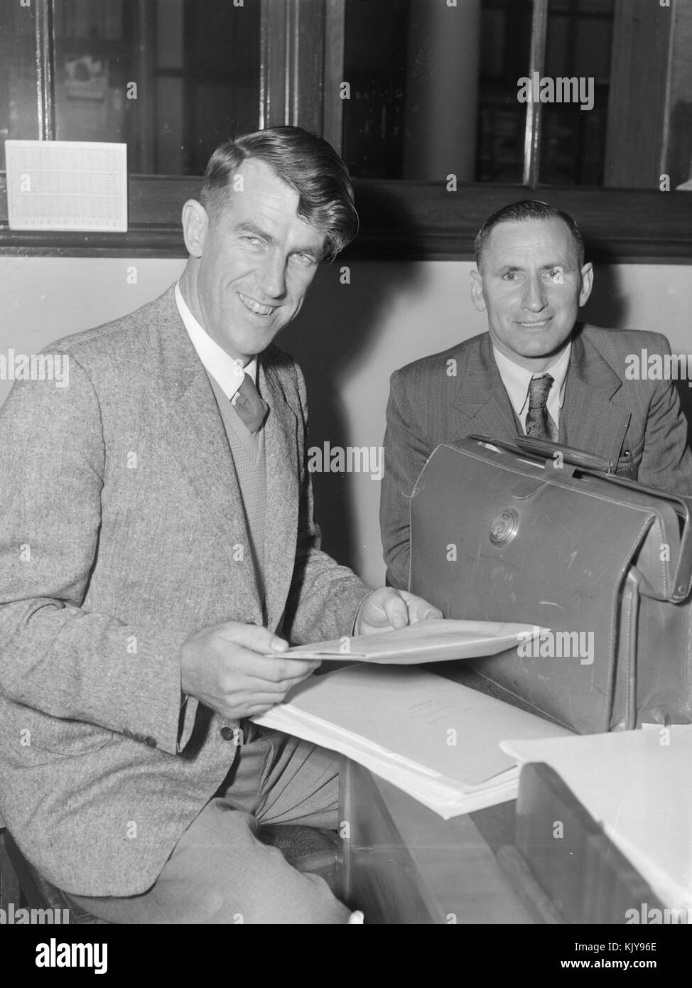 Sir Edmund Hillary et Arthur Stanley Helm, 1955 Banque D'Images