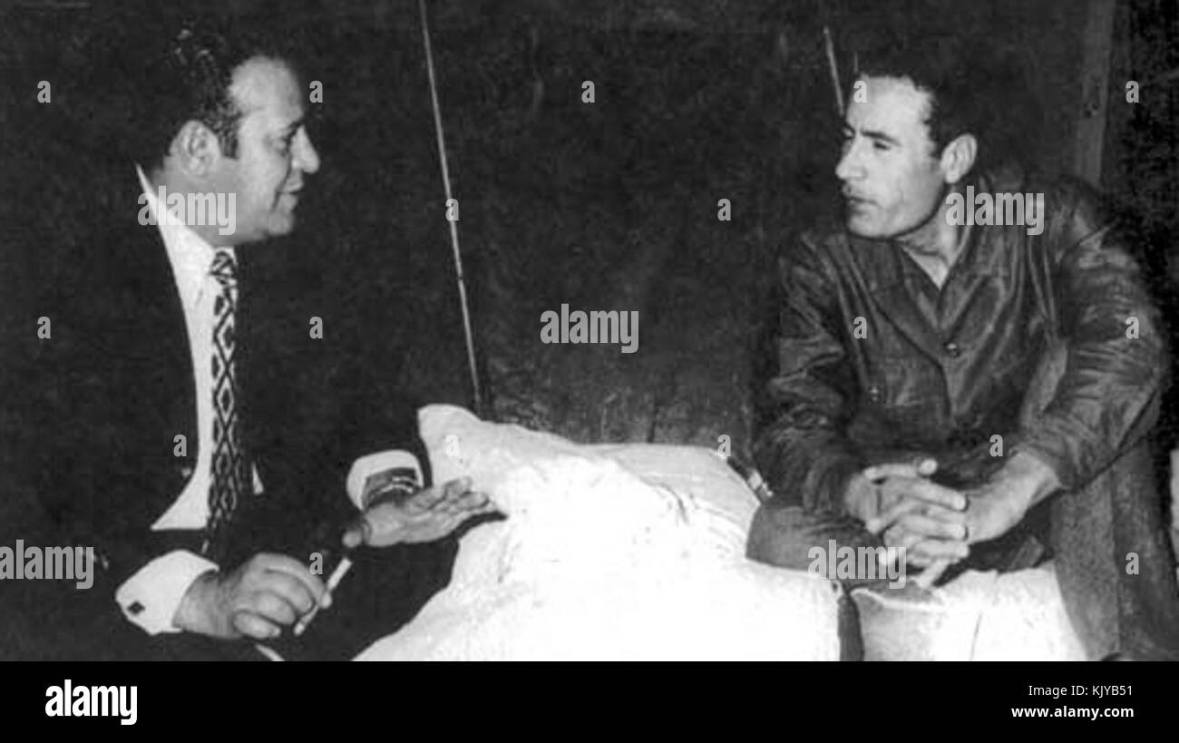 Muhsin al Ainy et Mouammar Kadhafi 1972 Banque D'Images