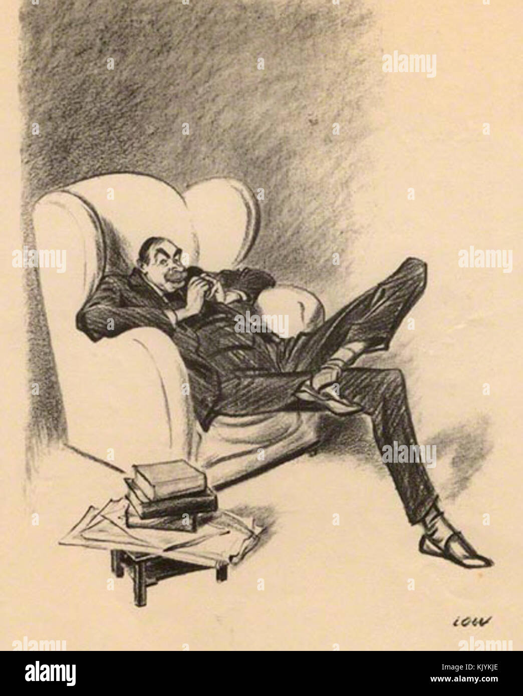 Keynes caricature 1934 faible Banque D'Images