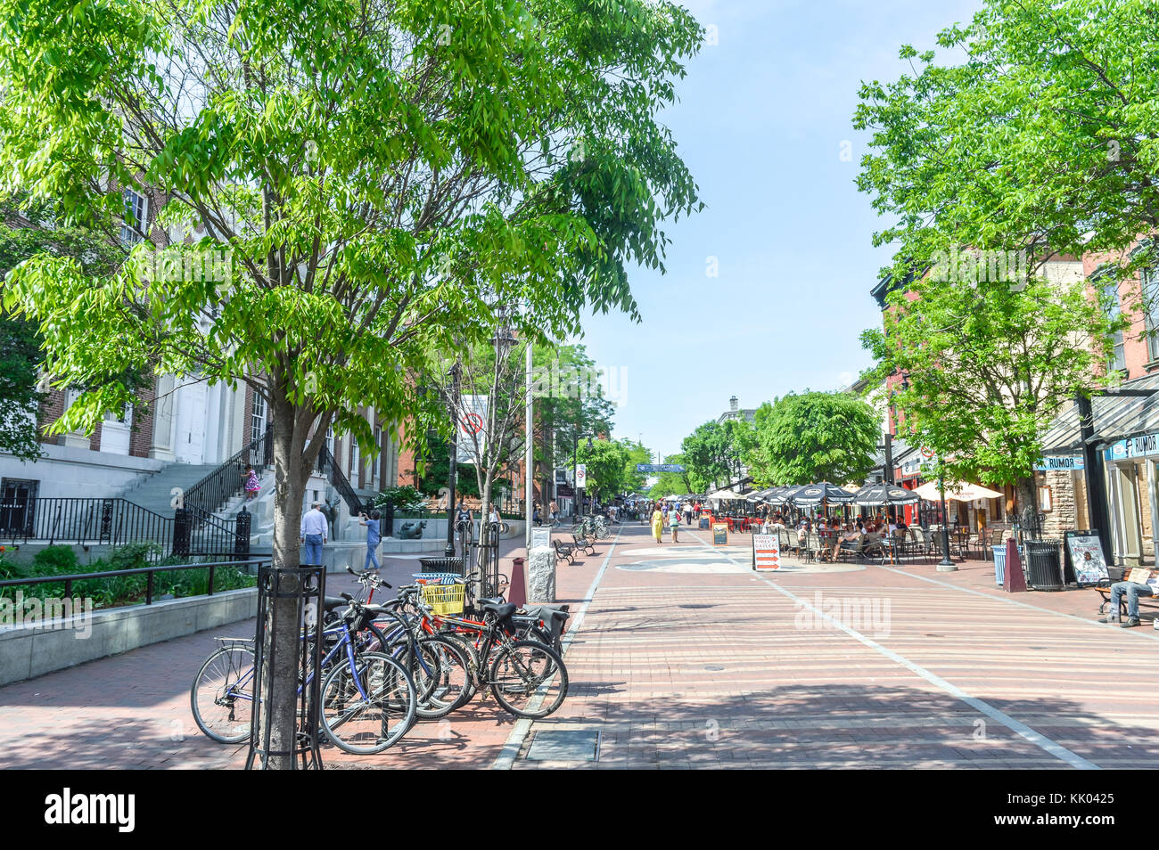 Burlington. USA - 28 mai 2016 : Church street marketplace dans le quartier historique de Burlington, Vermont, USA. Banque D'Images