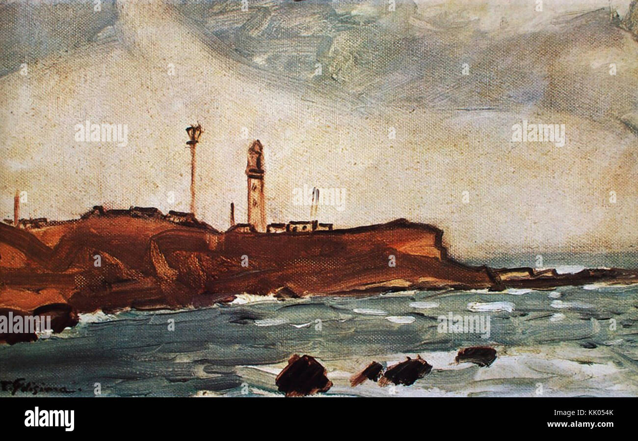 Phare du Cap Inubo par Fujishima Takeji Banque D'Images