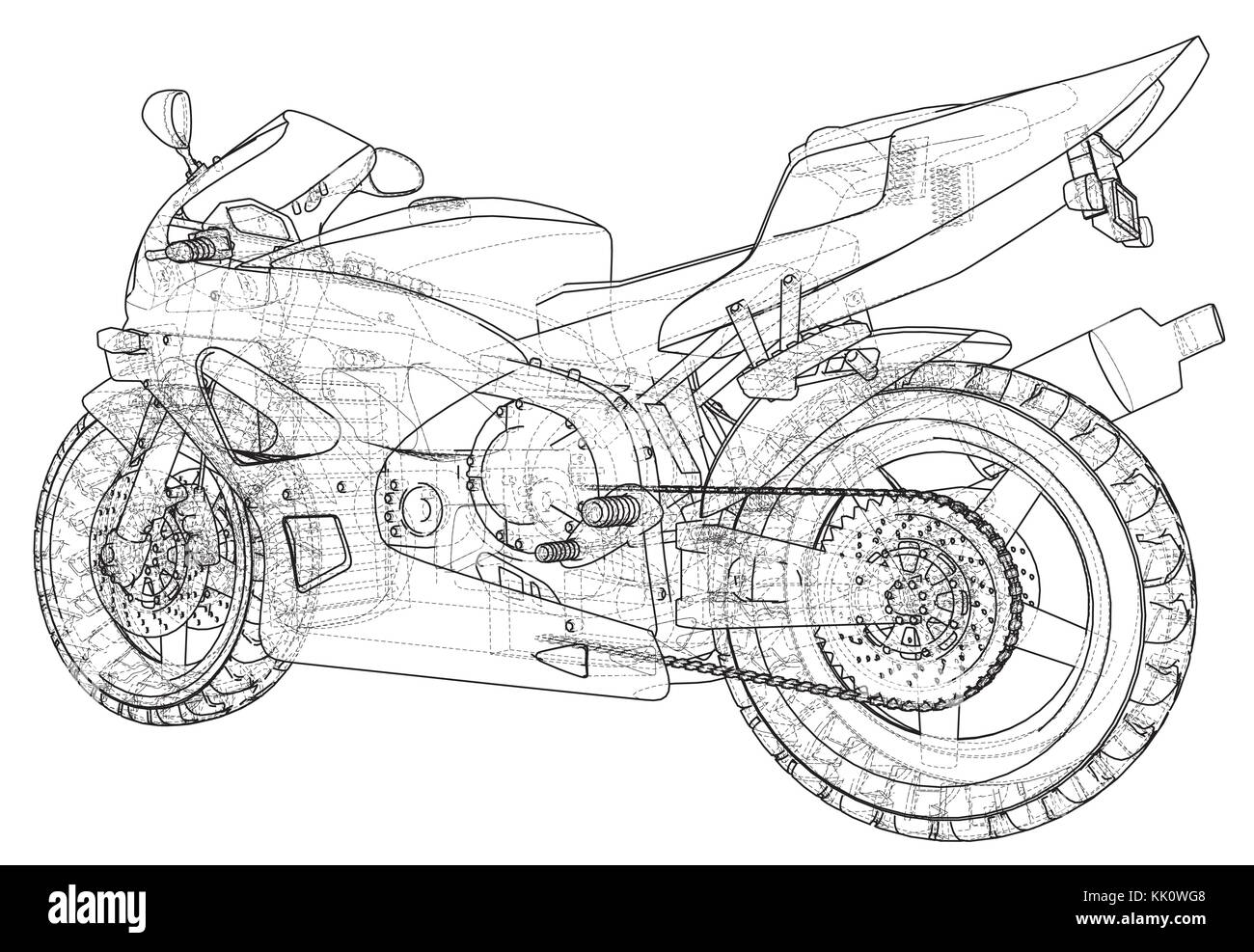 Technique moto sport eps. fil de fer10. format vecteur créé de 3d Illustration de Vecteur