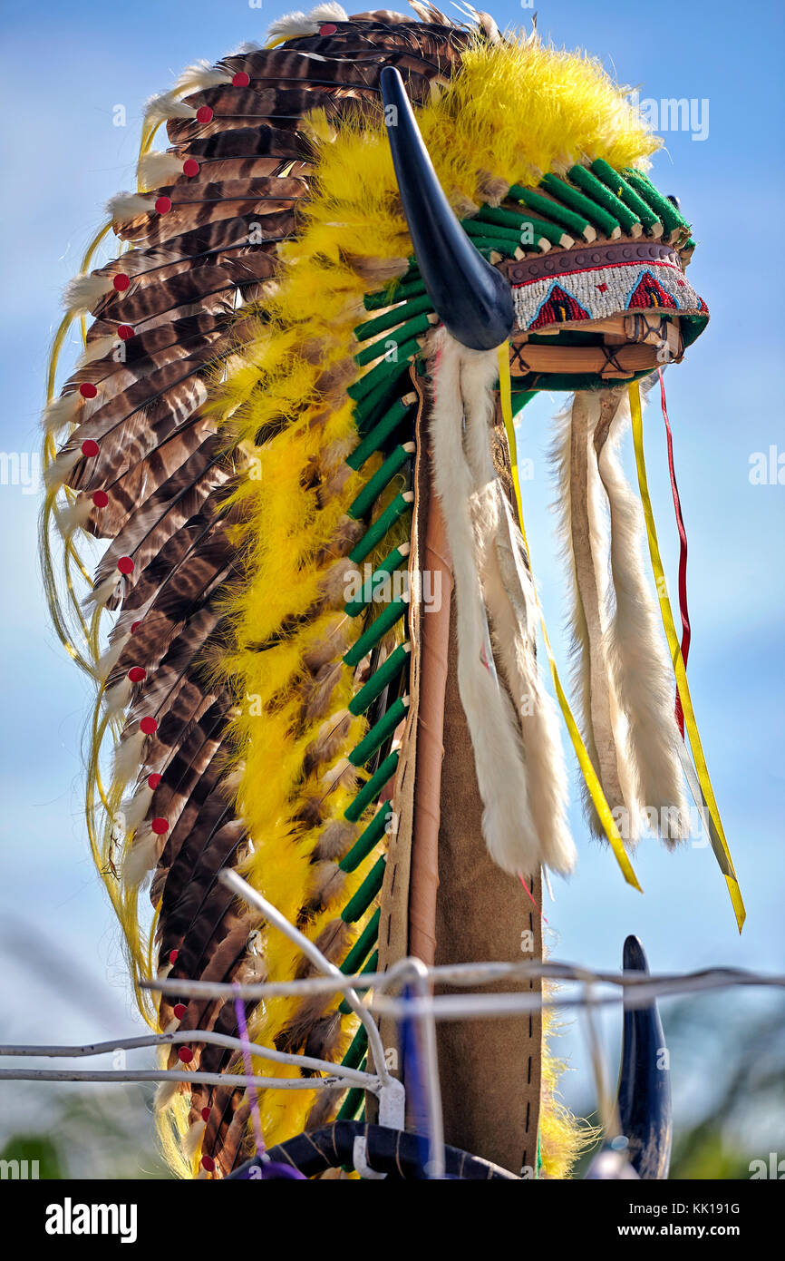 Native American Indian Feather headdress Banque D'Images