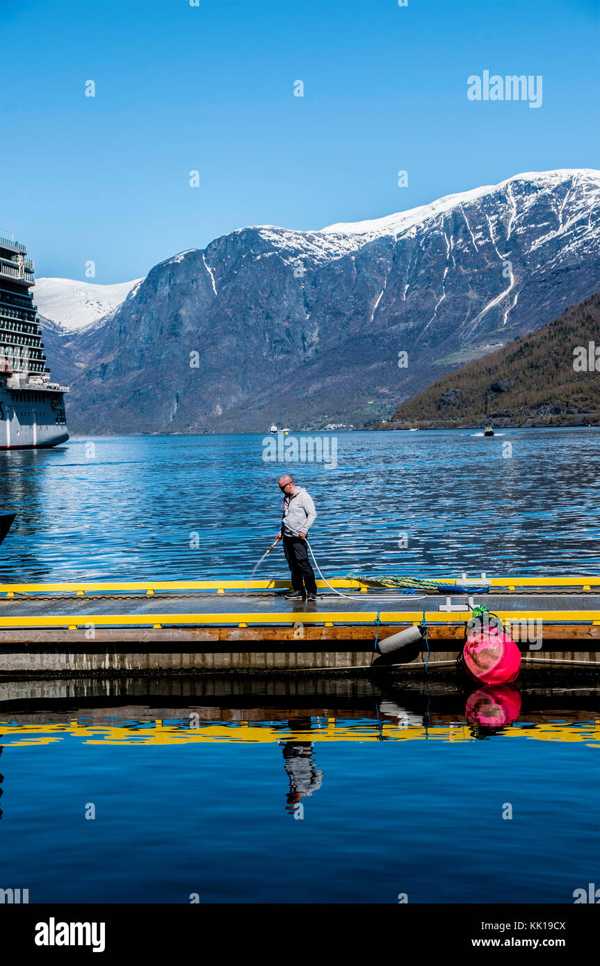 La réflexion de l'eau paysage , Norvège Banque D'Images