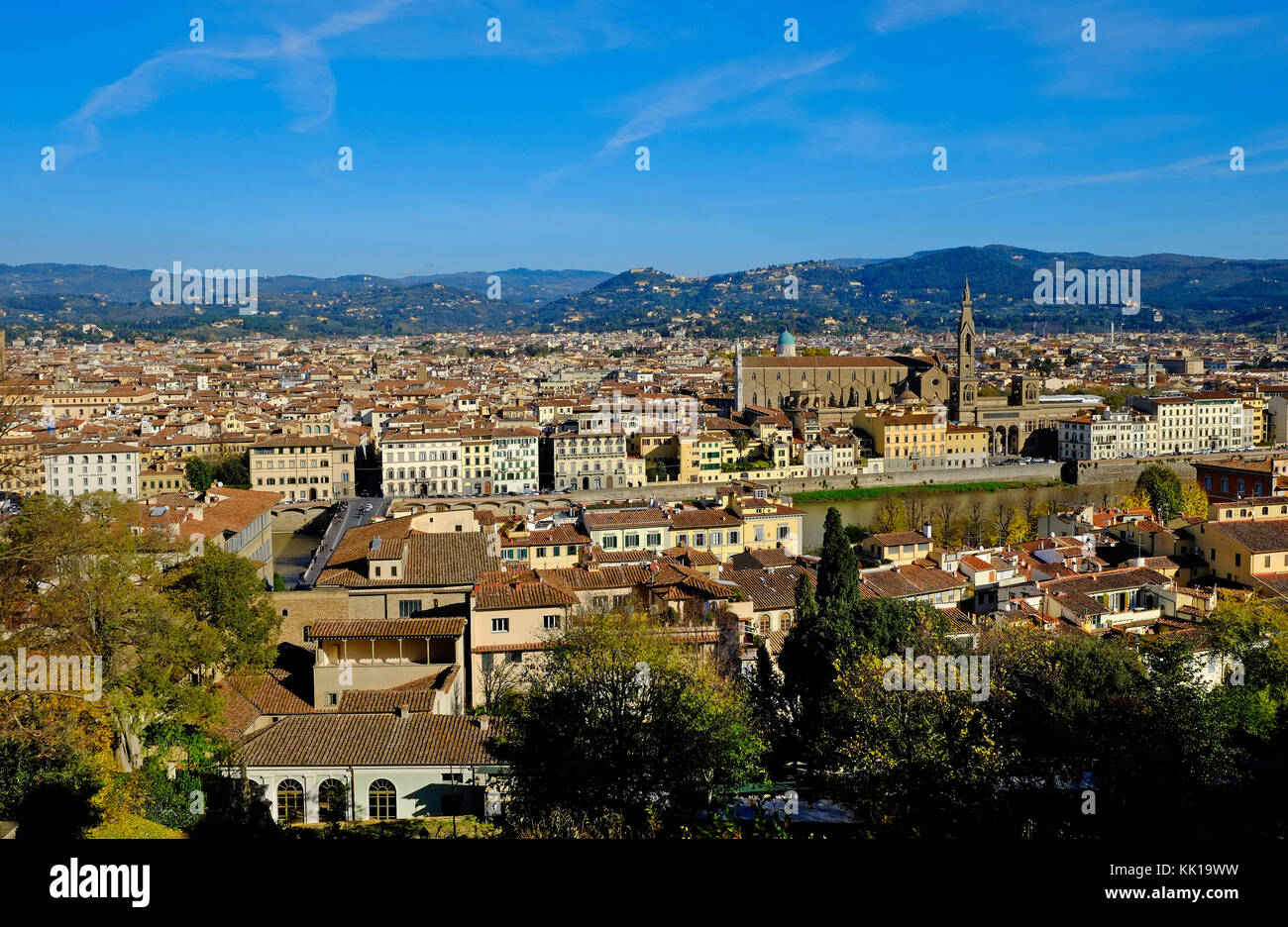 Aperçu de Florence, Italie à partir de l'jardins bardini Banque D'Images