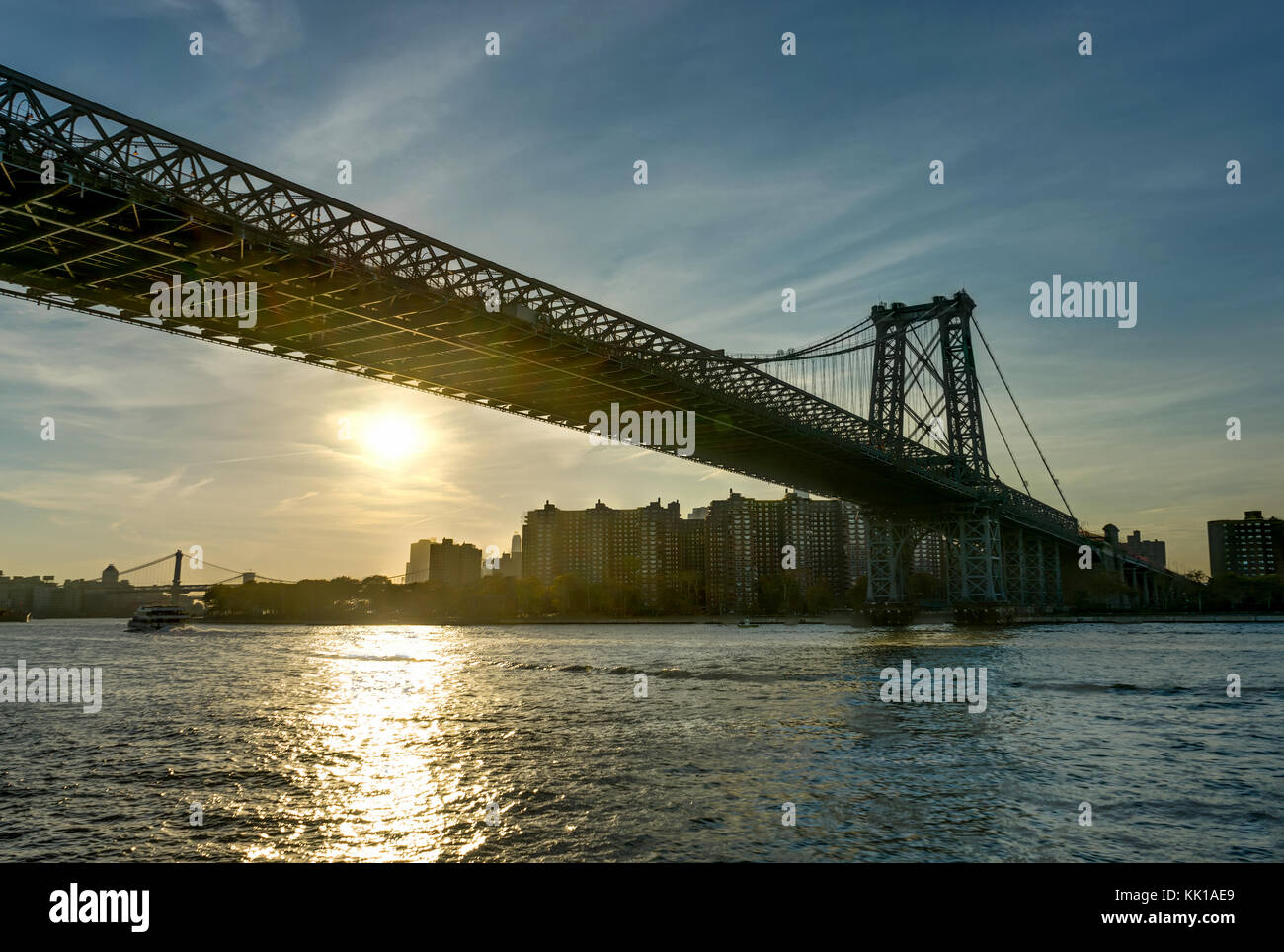 New York Skyline Mahatten World Trade Center Williamsburg Bridge Banque D'Images