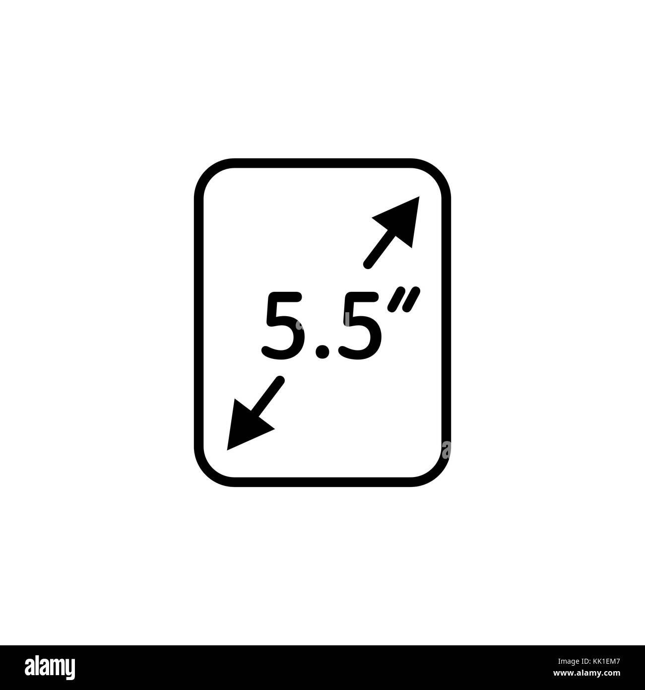 La taille de l'écran. télévision icône vecteur icône illustration simple. Illustration de Vecteur