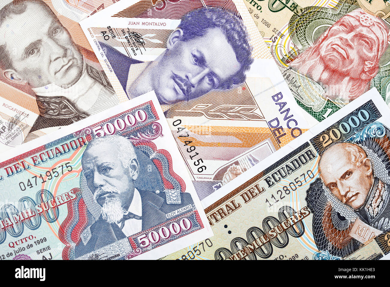 L'argent de l'equateur, un arrière-plan Banque D'Images