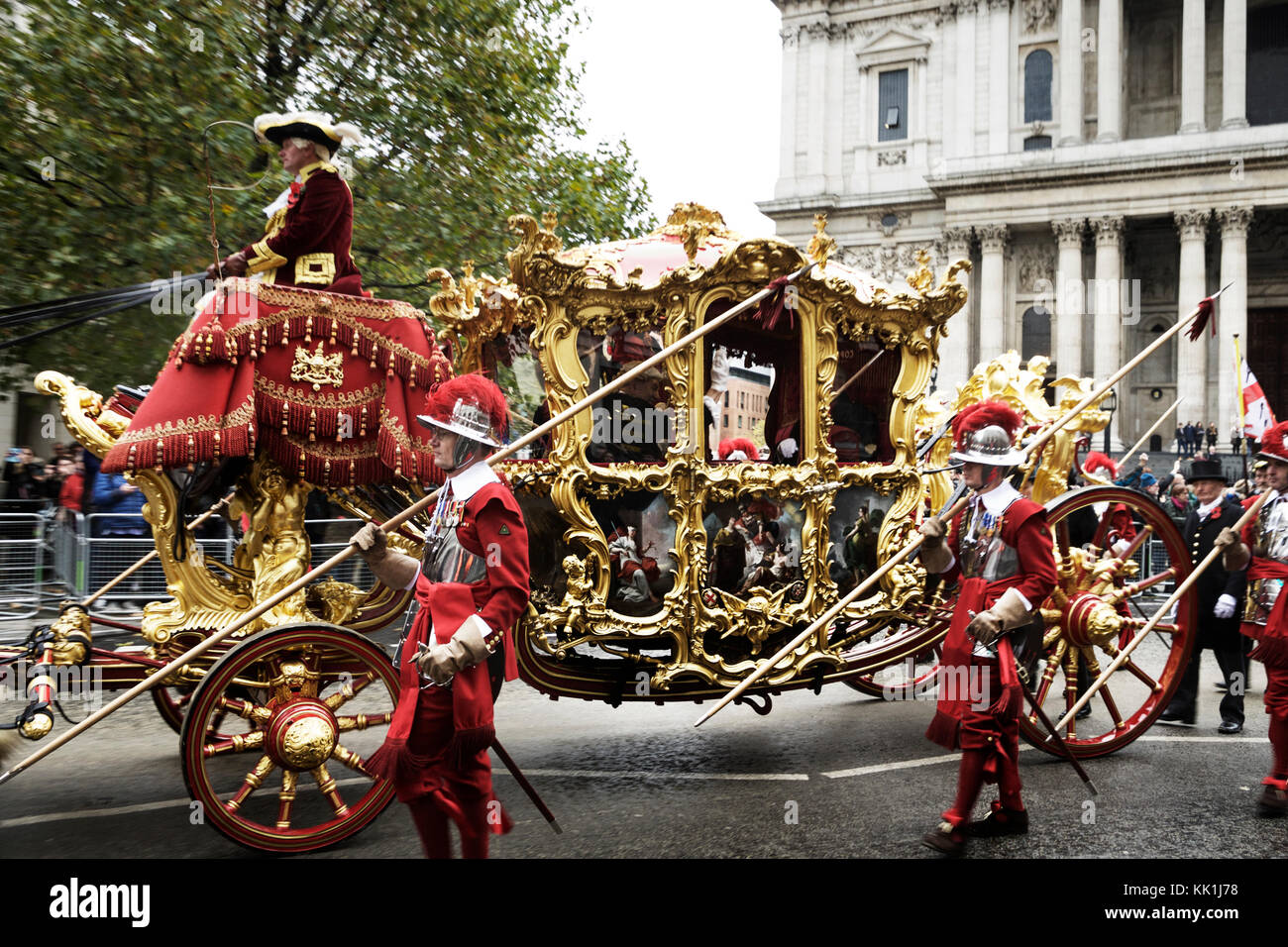 City of London, Royaume-Uni, 11 novembre 2017 Lord Mayor's Show, Londres, Royaume-Uni. La chariot d'État d'or du maire de Lord Banque D'Images