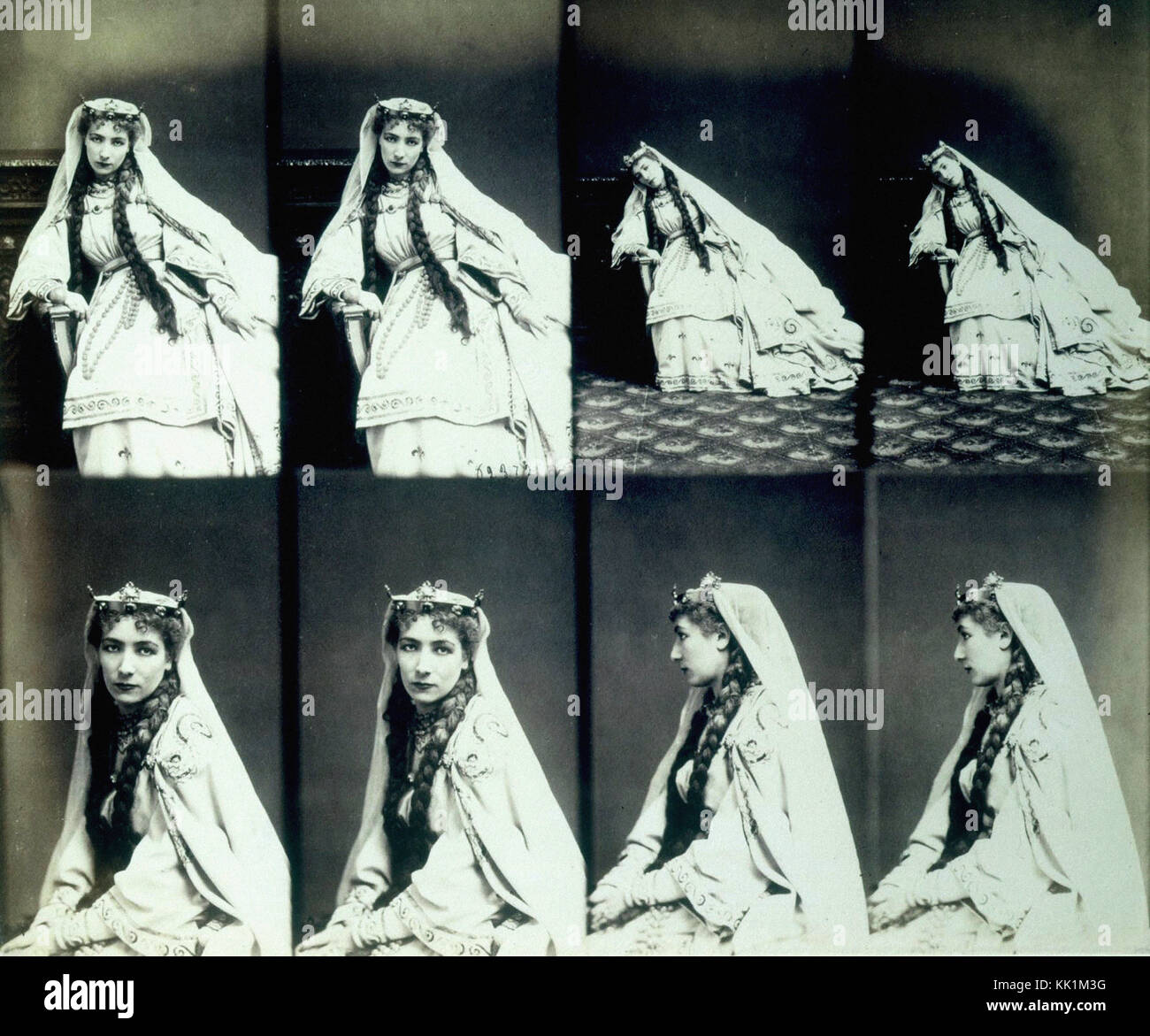 Disderi - Portrait de Sarah Bernhardt en costume de scène 1866 Banque D'Images