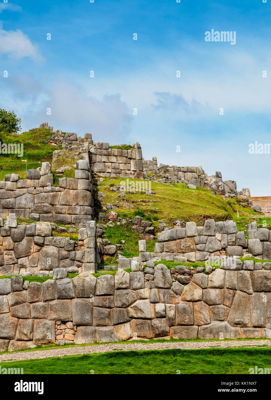 Ruines de Sacsayhuaman, région de Cuzco, Pérou Banque D'Images