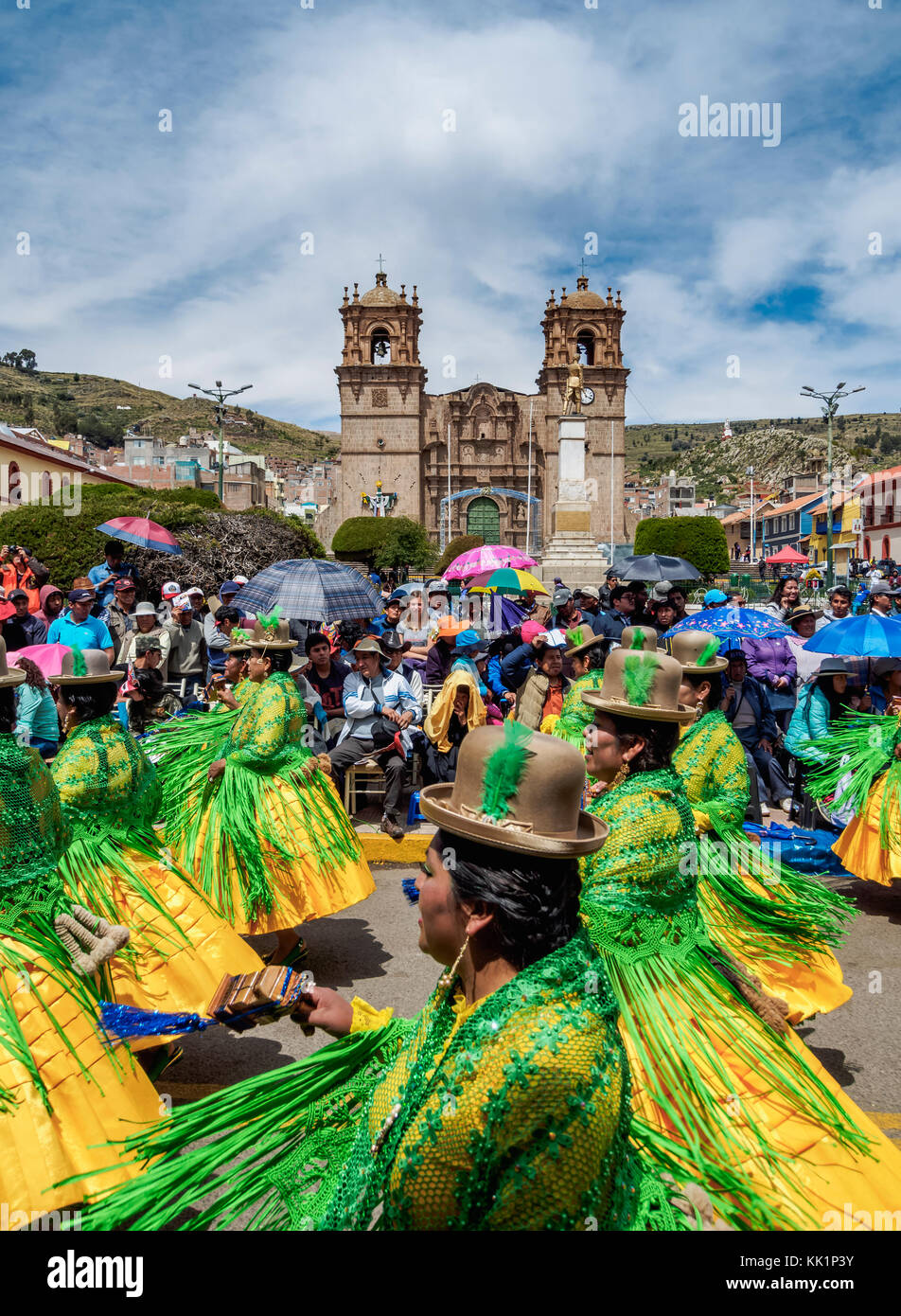 Fiesta de la Virgen de la Candelaria, place principale, Puno, Pérou Banque D'Images