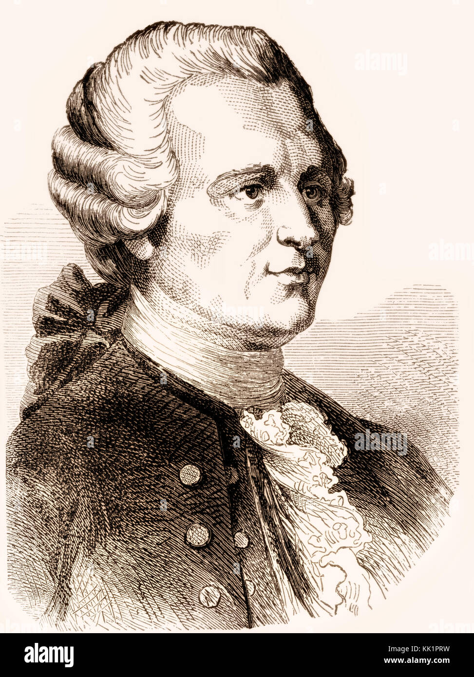 Jean-Baptiste le Rond d'Alembert, 1717-1783, un mathématicien français, scientifique américain, physicien, philosophe Banque D'Images