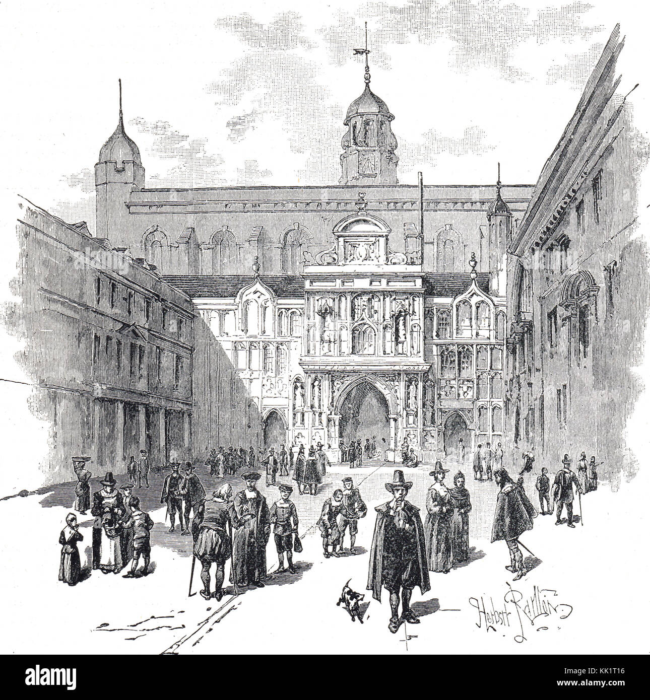 Guildhall, Londres, à l'époque de Charles I Banque D'Images