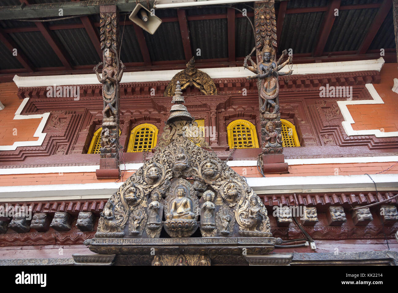 Temple d'or (Kwa Bahal) sur Durbar Square. Patan, Katmandou, Népal. Banque D'Images