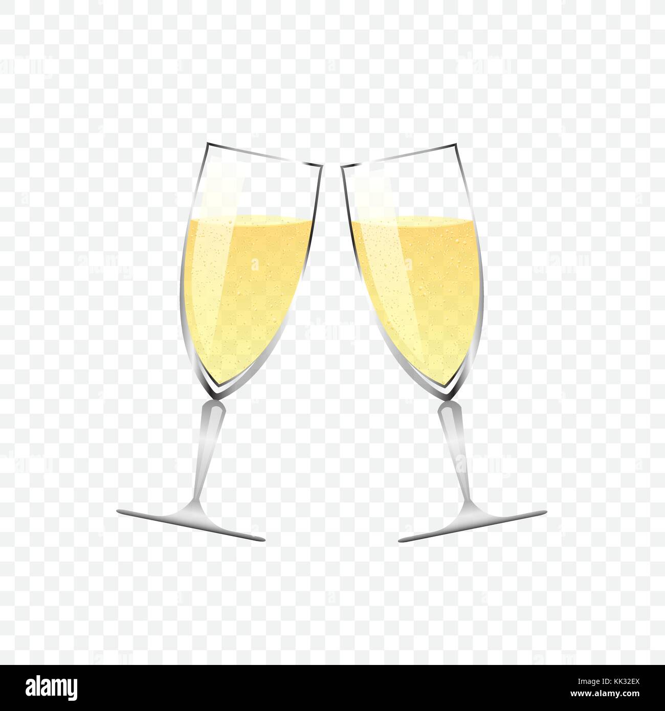 Deux verres de champagne. Illustration de Vecteur