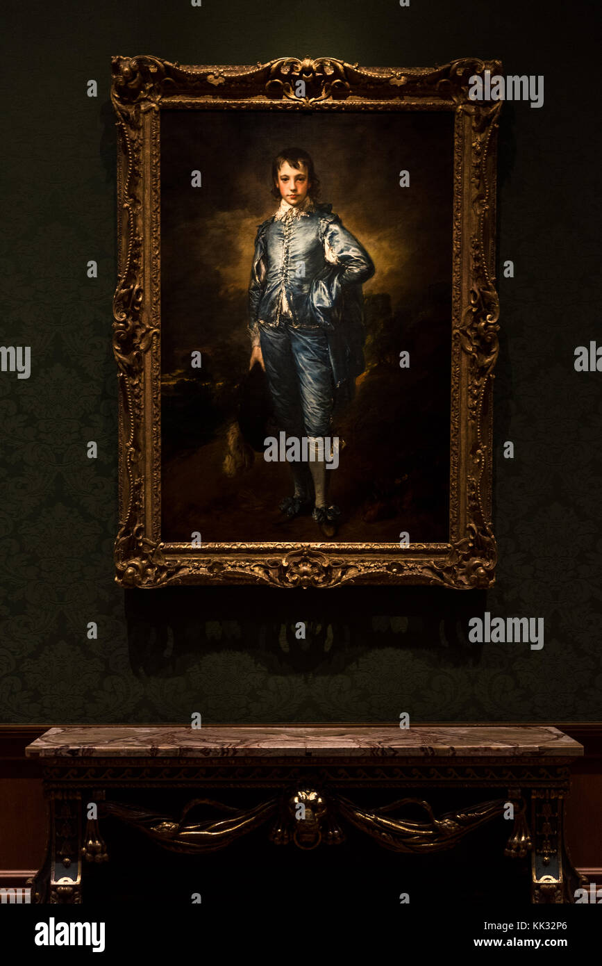 Los Angeles, États-Unis – 6 octobre 2016 : The Blue Boy (1779) est un portrait à l'huile de Thomas Gainsborough. Bibliothèque Huntington, Art Collectio Banque D'Images