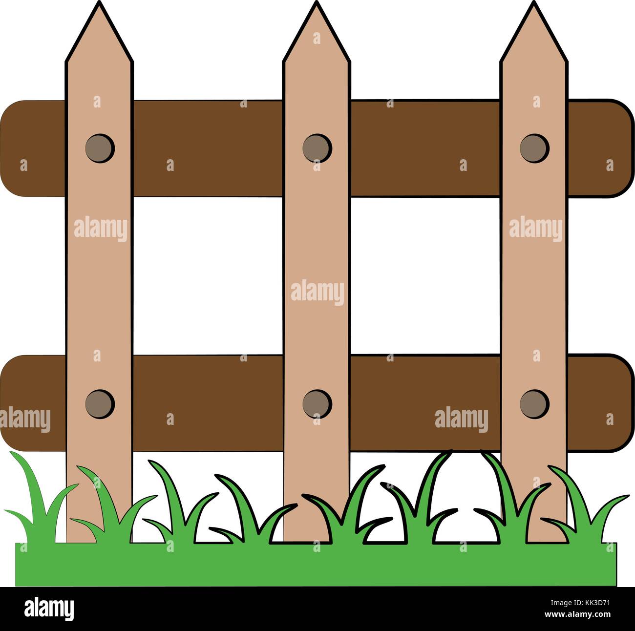 Clôture en bois isolé Illustration de Vecteur