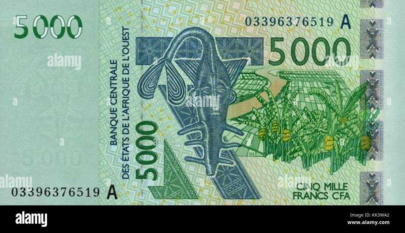 Frank 5000 UEMOA un cfa Banque D'Images
