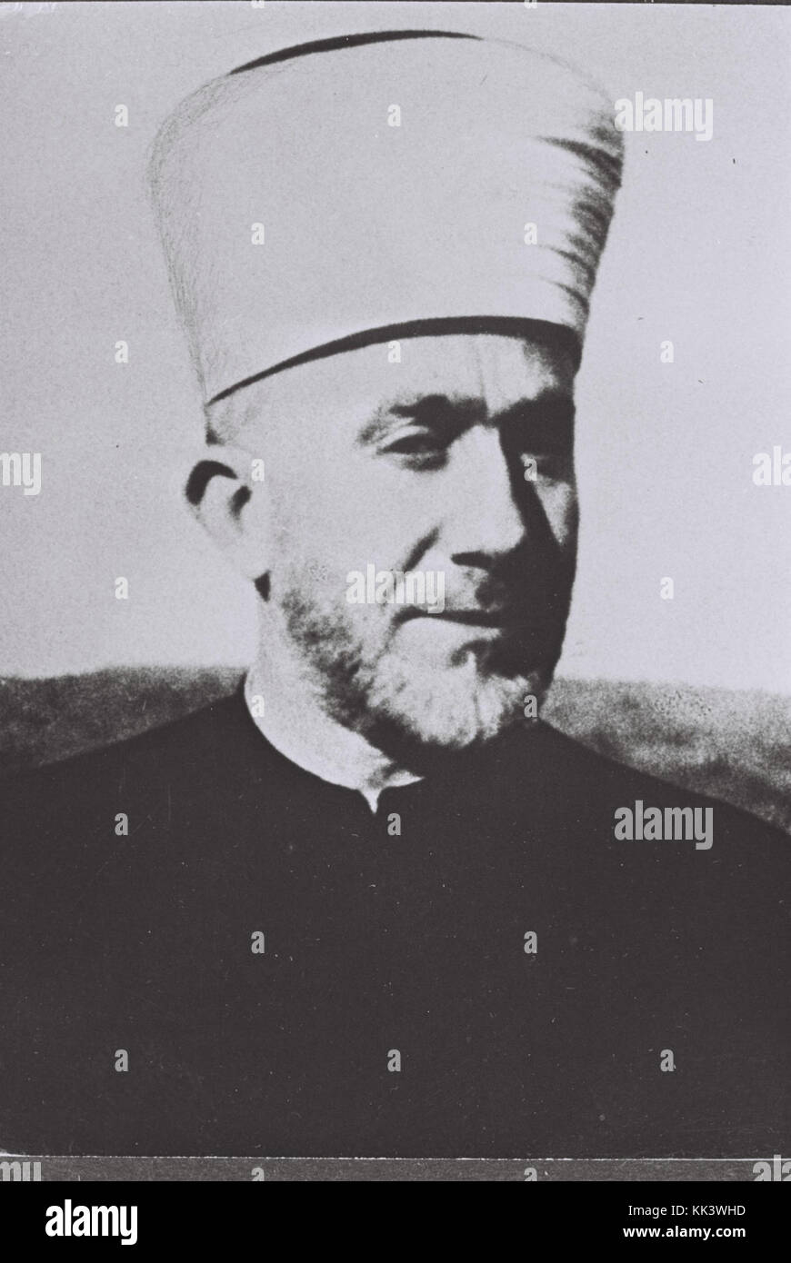 Haj Amin al-Husseini était le grand mufti de Jérusalem et une figure politique et religieuse influente au XXe siècle. Il a joué un rôle important dans la politique du moyen-Orient pendant la période du mandat britannique en Palestine. Banque D'Images