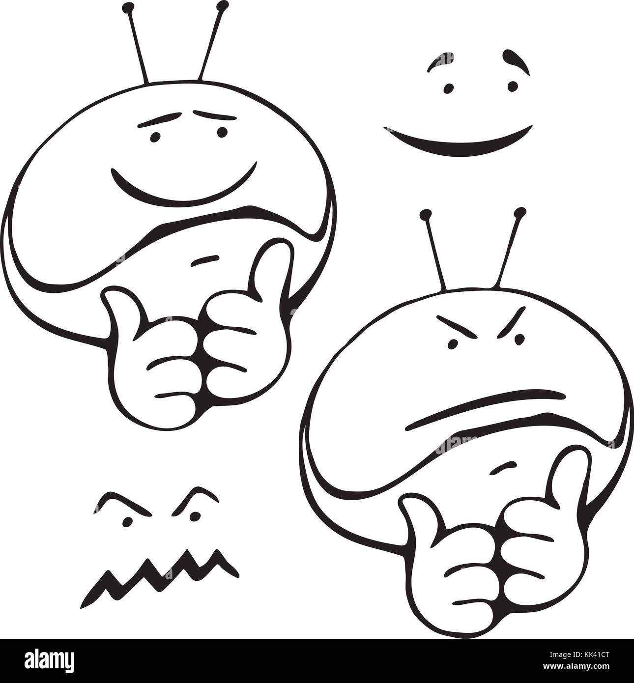 Smiley définir différentes grimaces Illustration de Vecteur