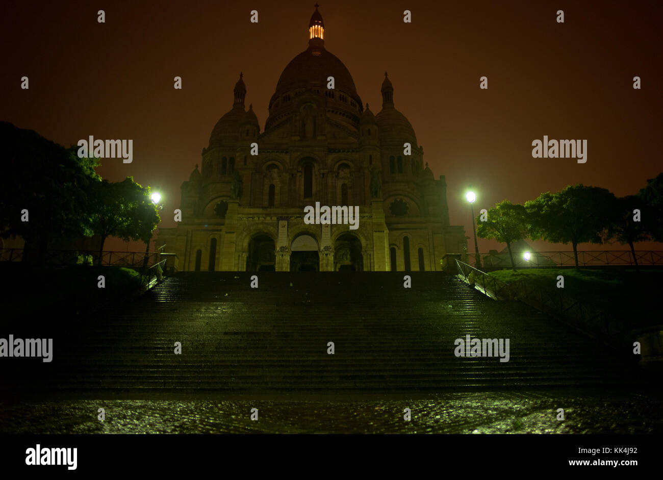 Morceau de nuits à paris - 03/11/2012 - - l'escalier qui mène au Sacré Coeur de Montmartre - sylvain leser / le pictorium Banque D'Images