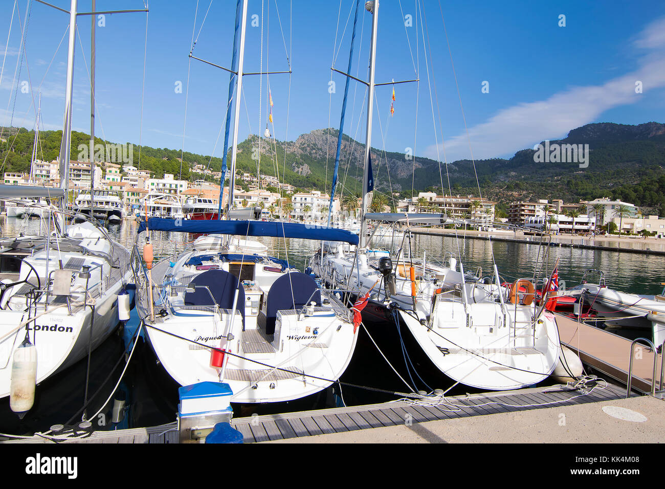 Le port de plaisance, port de soller, Majorque, Espagne Banque D'Images