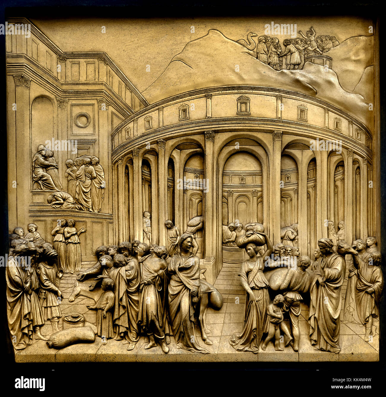 Florence le Baptistère (Battistero di San Giovanni), Baptistère de Joseph vendu comme esclave - Saint John, à l'Est des portes, ou des portes du paradis de Lorenzo Ghiberti, ( la Cattedrale di Santa Maria del Fiore de Florence - Cathédrale de Sainte Marie de la fleur 1336 ) Museo dell'Opera del Duomo Florence Italie italien. Banque D'Images Florence le Baptistère (Battistero di San Giovanni), Baptistère de Joseph vendu comme esclave - Saint John, à l'Est des portes, ou des portes du paradis de Lorenzo Ghiberti, ( la Cattedrale di Santa Maria del Fiore de Florence - Cathédrale de Sainte Marie de la fleur 1336 ) Museo dell'Opera del Duomo Florence Italie italien. Banque D'Images