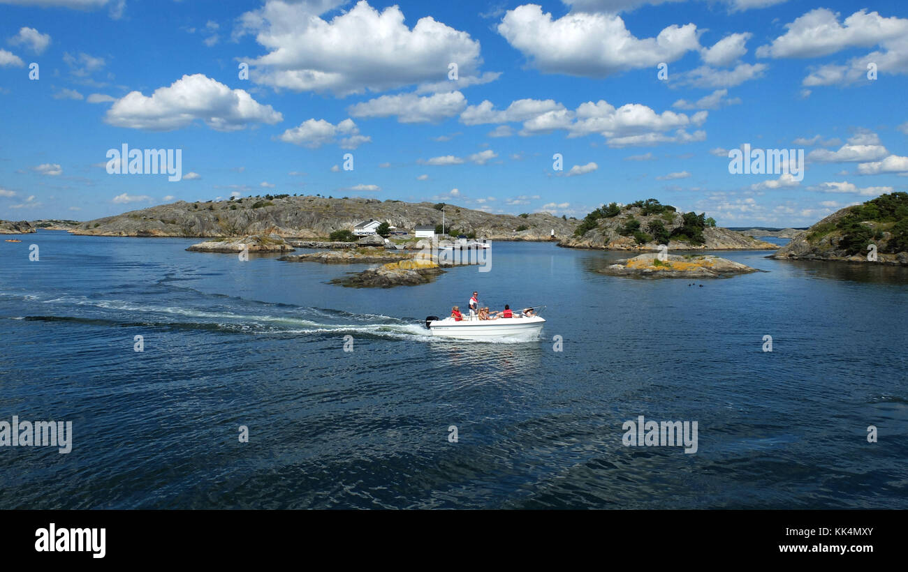 Sverige. 2014/06/19. Voyage en bateau off Styrso, île principale de l'archipel de Göteborg du Sud. Banque D'Images