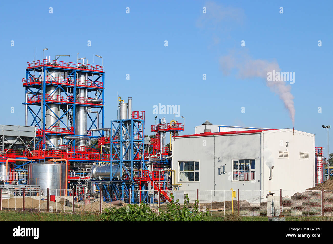 L'industrie de la raffinerie usine pétrochimique Banque D'Images