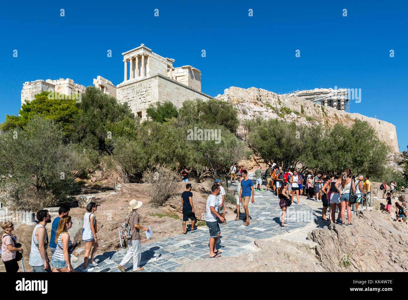 Chemin jusqu'à l'Acropole, Athènes, Grèce Banque D'Images