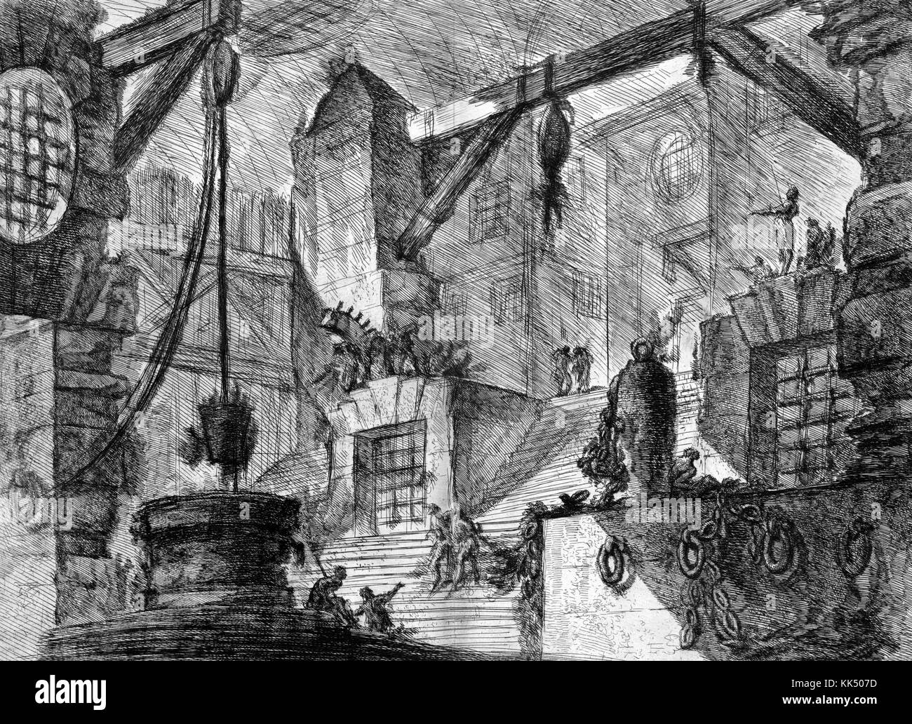 Le puits, Italie, 1749. De la bibliothèque publique de New York. Banque D'Images