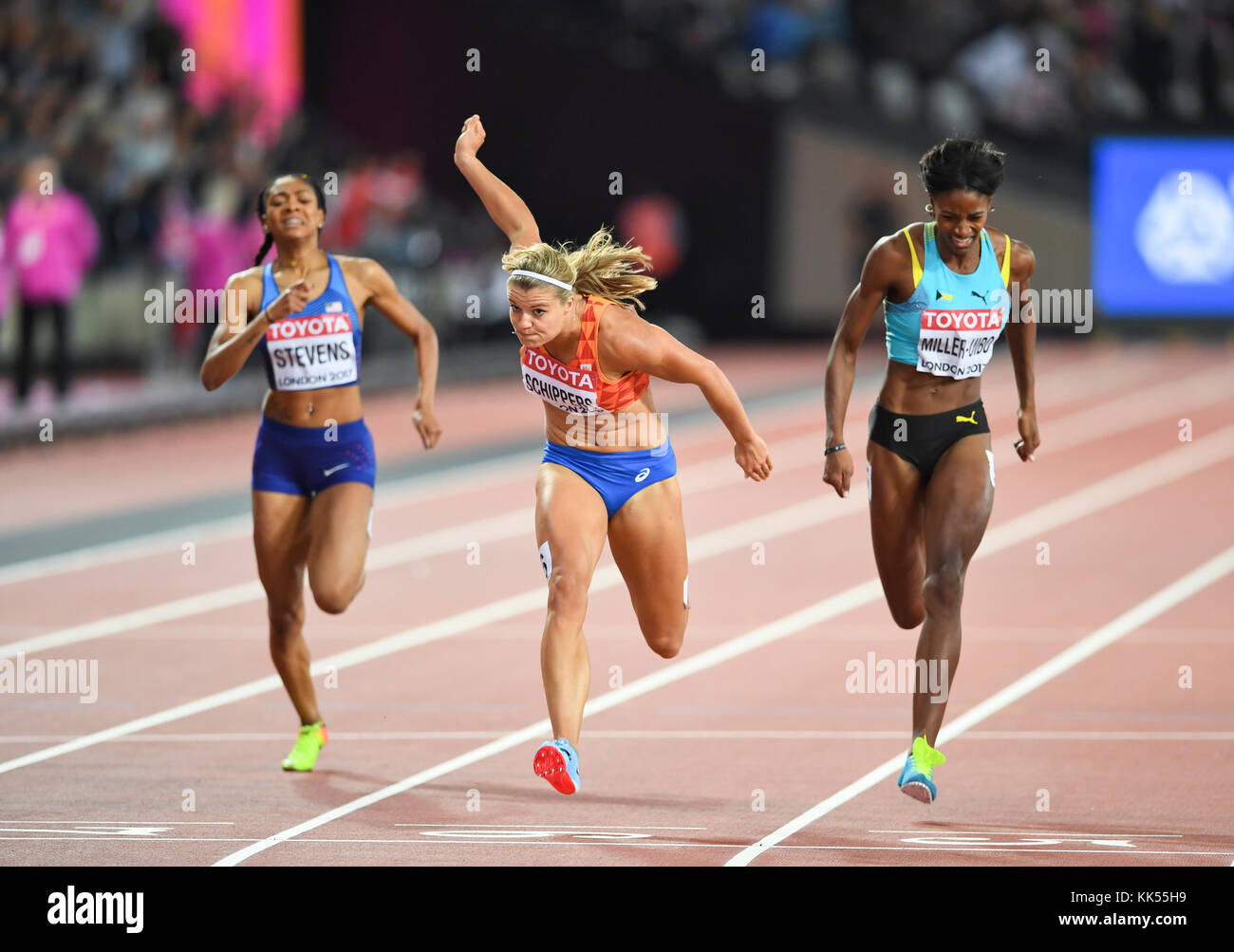 Dafne Schippers - 200m femmes Médaille d'or aux Championnats du monde IAAF - London 2017 Banque D'Images