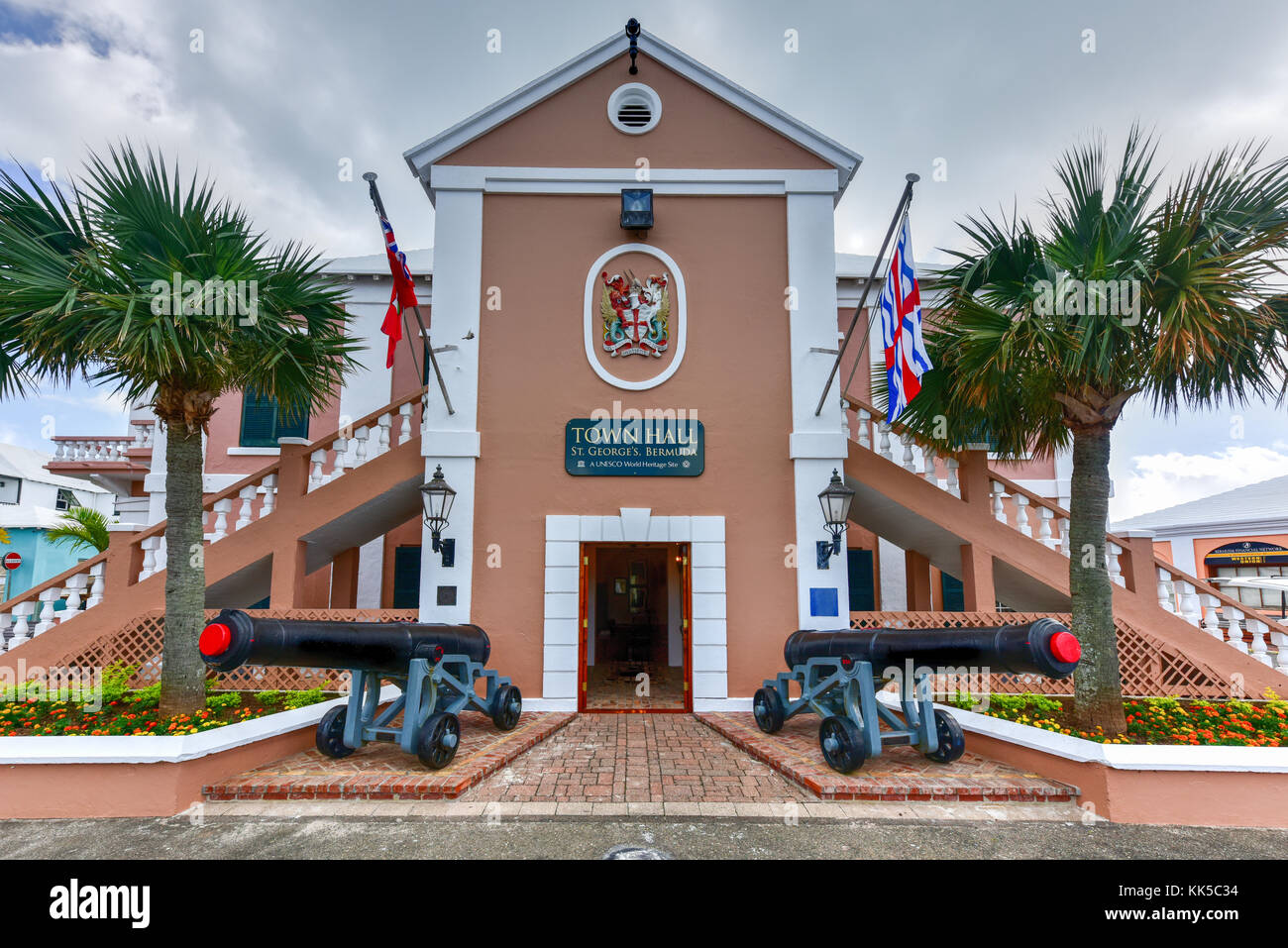 Saint George's town hall situé à l'est de King's square à st. Georges Bermudes. Le bâtiment a été construit en 1782 au cours de t Banque D'Images