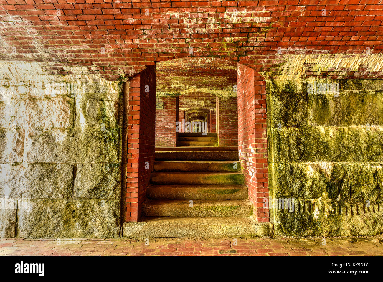 Fort Knox sur la rivière Penobscot, Maine, USA. Construit entre 1844 et 1869, il a été le premier fort dans le Maine construit de granit. Banque D'Images