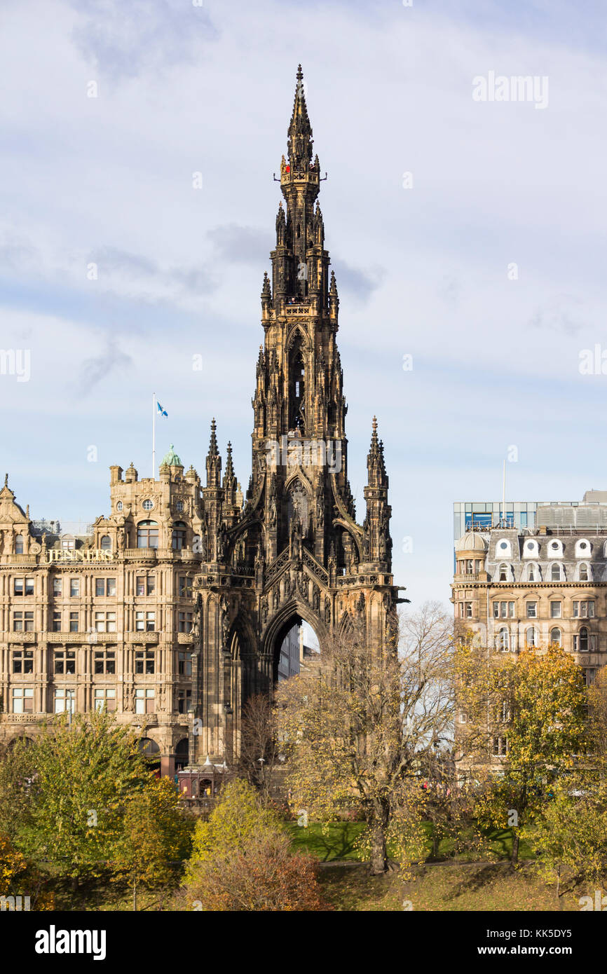 Scott monument, east Princes Street Gardens, Édimbourg, Écosse, Royaume-Uni. Banque D'Images